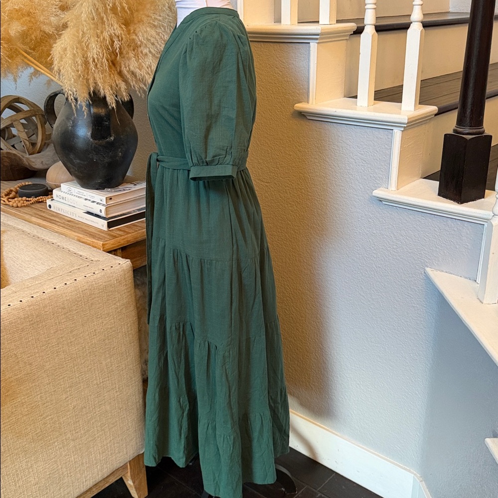 Baltic Born Camille Layered Puff Sleeve Maxi Dress Size Small - Picture 7 of 10